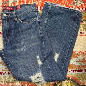 👖AEROPOSTALE Vintage Bootcut Jeans 27x28
Medium Distressing EUC